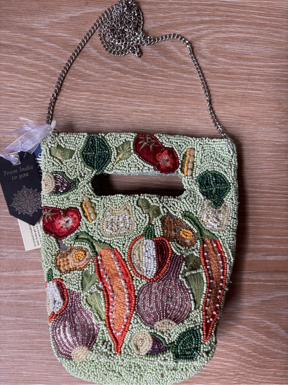 Fall Vegetable Beaded Bag